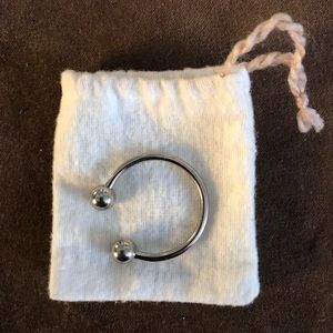 Vintage Sterling Silver Double Ball Key Ring